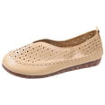 thumbnail image 1 of B91xZ Mocassins Classiques pour Femmes Largeur Grand Bout Rond Talon Bloc Chaussures, Kaki 6.5, 1 of 5