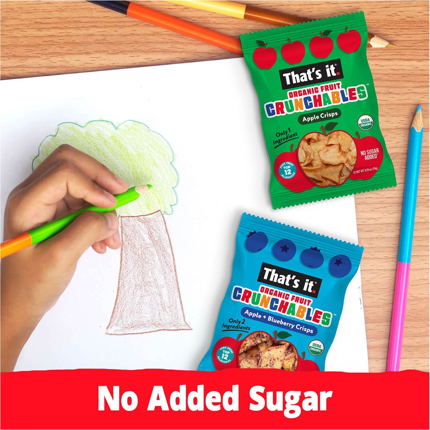 That’s It Crunchable Assorted Fruit Snacks, Variety Pack 18 Count With White Bowl By OMA