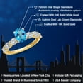 thumbnail image 2 of Gem Stone King 14K Two Tone Gold American Blue Mystic Topaz and Lab Grown Diamond Engagement Ring for Women | 1.90 Cttw | Oval 7X5MM | Gemstone November Birthstone | Size 9, 2 of 6