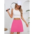 thumbnail image 5 of Chiclily Women's 2-in-1 High Waisted Tennis Skort with Pockets, Pink Athletic Golf Skirt with Built-in Shorts, Size L, 5 of 6