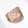 thumbnail image 3 of Rose Gold Plated Wide Hollow Flower Butterfly Ring Wedding Band Cocktail Statement Rings for Women Her CR098, 3 of 4
