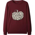 thumbnail image 3 of Pull à Imprimé Léopard Imprimé Citrouille Sweat-Shirt à Manches Longues Décontracté Sweat-Shirts à Col Rond, 3 of 7