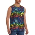 thumbnail image 2 of Bixox Men's Magical Mushrooms and Flowers Printed Shirt Sleeveless Fitness Tank Top-3X-Large, 2 of 7