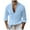 Light Blue, variant on Mens Cotton Linen Henley Shirts Casual Long Sleeve Solid Color Button Down Pullover Lightweight Slim Shirts with Pocket