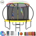 thumbnail image 1 of YORIN Trampoline pour 2-3 Enfants, Trampoline de 8 Pi pour Adultes avec Filet d'Enceinte, Panier de Basketball, Échelle, Trampoline Récréatif Extérieur de 800 Lb avec Lumière, Arroseur, Bas, Trampoline Rond Robuste, 1 of 8