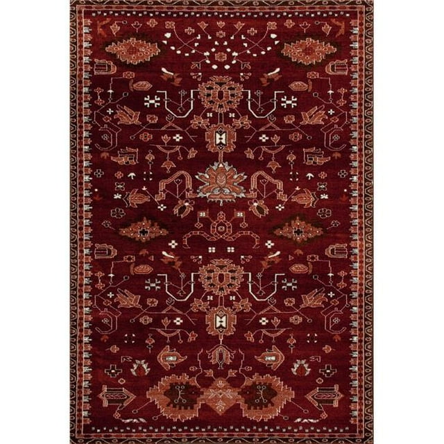 Art Carpet Arabella Collection Oasis Woven Area Rug, 6'7" x 9'2", Red/Linen