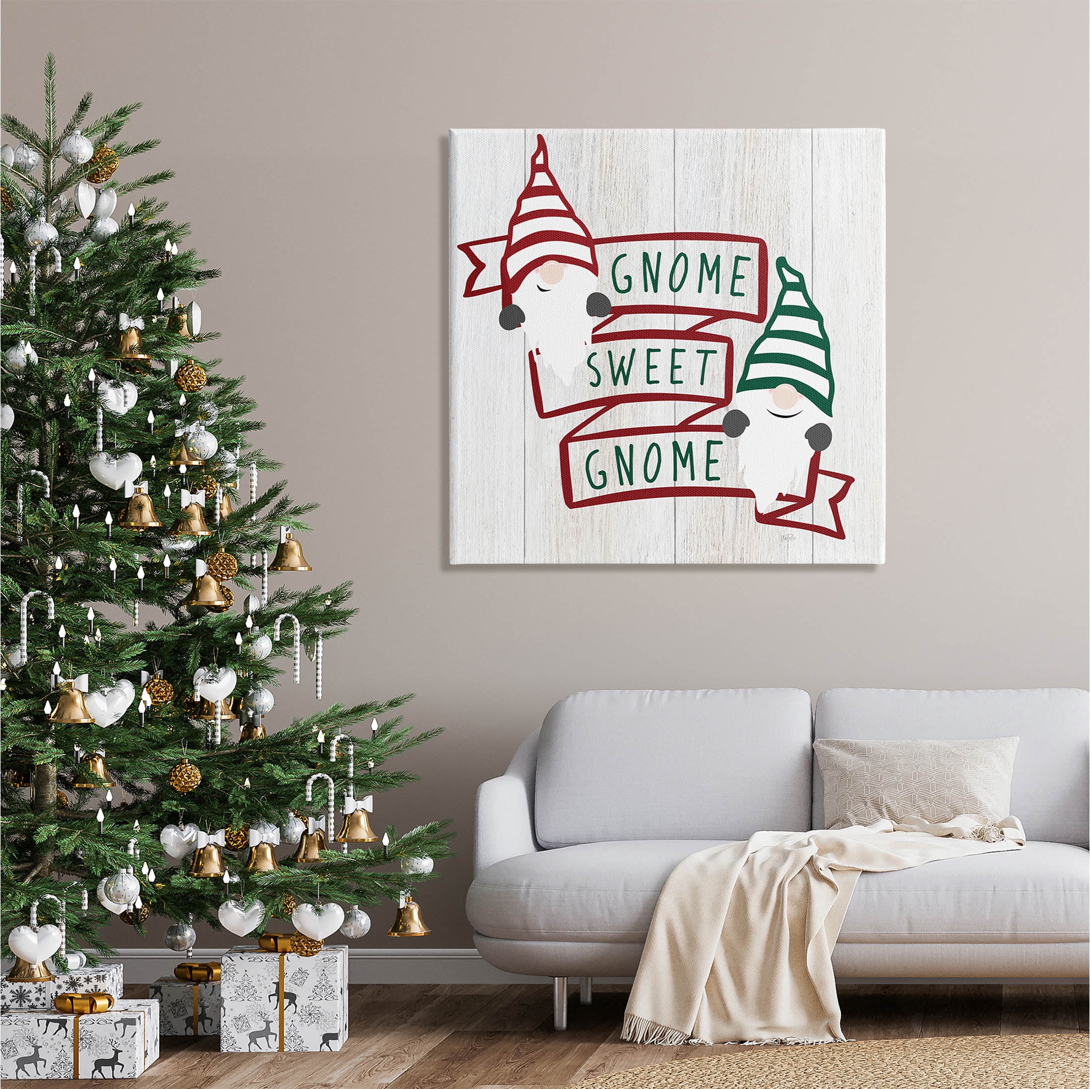 Stupell Industries Sweet Gnome Banner Phrase Graphic Art Gallery Wrapped Canvas Print Wall Art, Design by Natalie Carpentieri