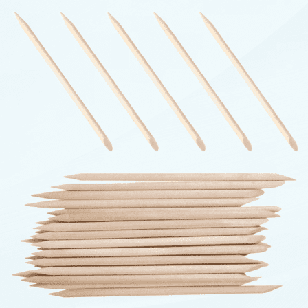 100Pcs Orange Wooden Nail Sticks Wooden Cuticle Pusher Remover Sticks Double Sided Multifunctional Wooden Nail Art Sticks Picking Tools Pedicure Manicure Care Tools 11.5cm