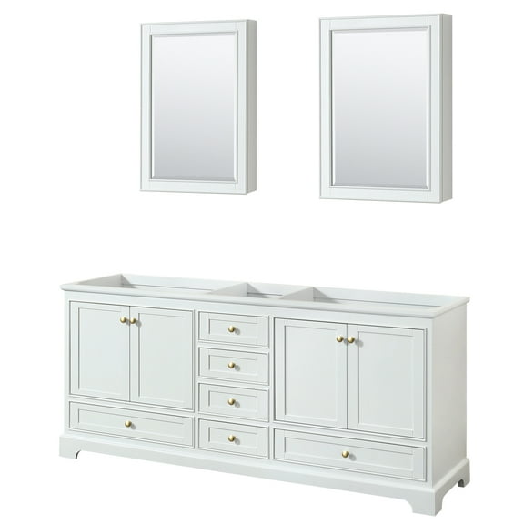 Wyndham Collection WCS202080DWGCXSXXMED Deborah 79" Double Free Standing Wood Vanity