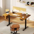 thumbnail image 5 of U-Shaped Electric Standing Desk, Height Adjustable Sit Stand Desk with 3 Memory Presets, Ergonomic Home Office Computer Desk with Hooks, Extra Large Workspace, Vintage, 5 of 7