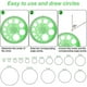 thumbnail image 4 of Plantilla circular TANGJMXG 2 piezas regla transportador de 360 grados de plástico, 4 of 4