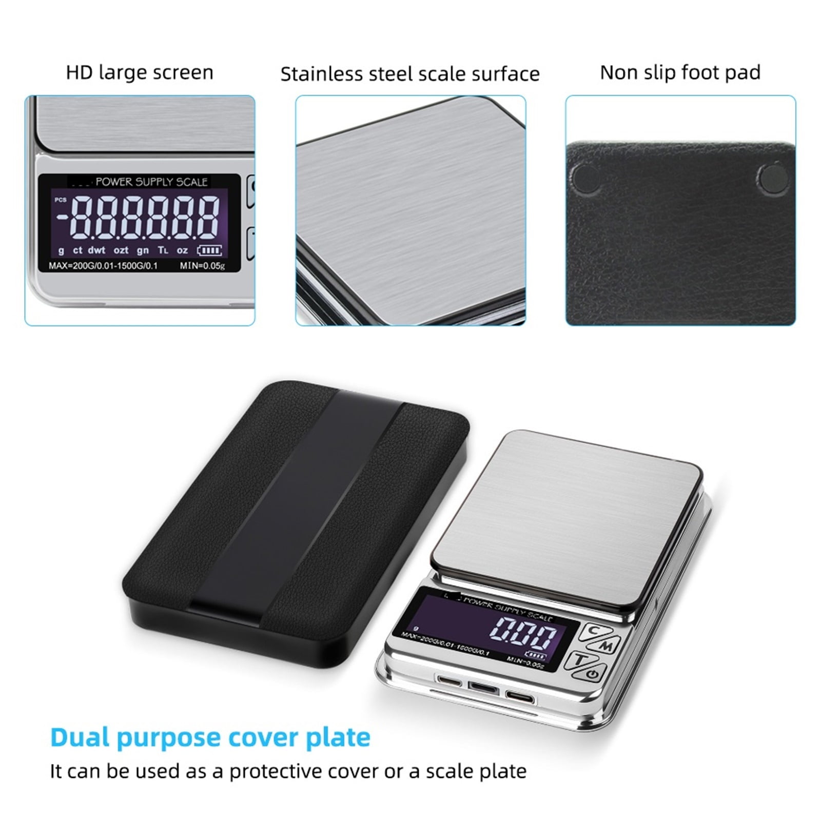 Digital Electronic Scale 1000gx0.01g Stainless With Count Balance Pocket Scales ,Precise Weight