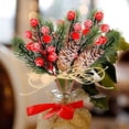 thumbnail image 5 of Decoraciones y artículos para fiestas 10 piezas Ramas artificiales de invierno con bayas y flores de acebo Ramillete Adorno navideño Rojo intenso, 5 of 5