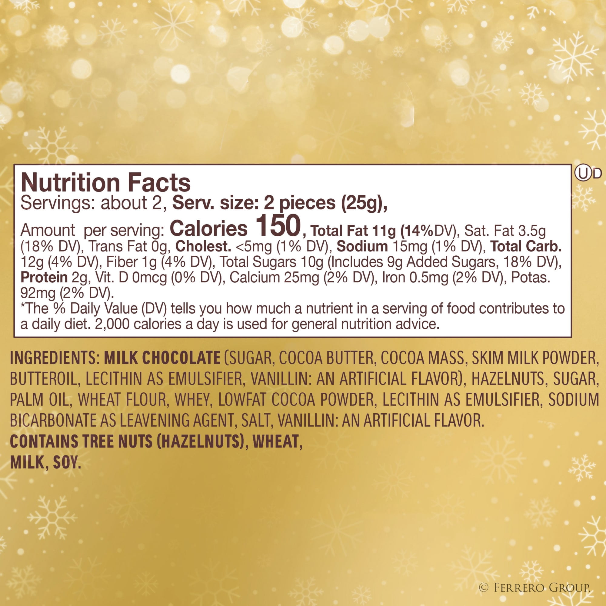 (2 pack) Ferrero Rocher, Premium Milk Chocolate Hazelnut, Individually Wrapped, 5-Count Holiday Chocolate Gift Box, 2.2 oz