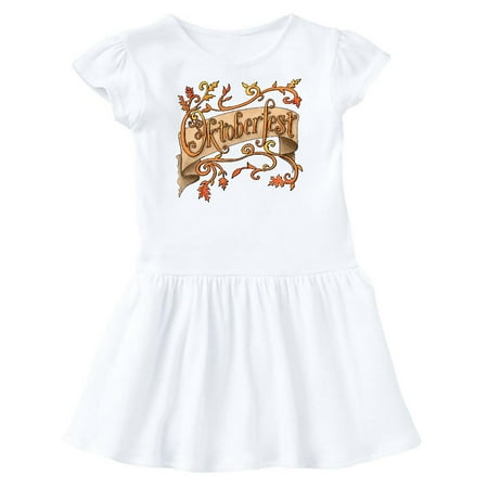 

Inktastic Oktoberfest Banner with Orange Autumn Leaves Gift Toddler Girl Dress