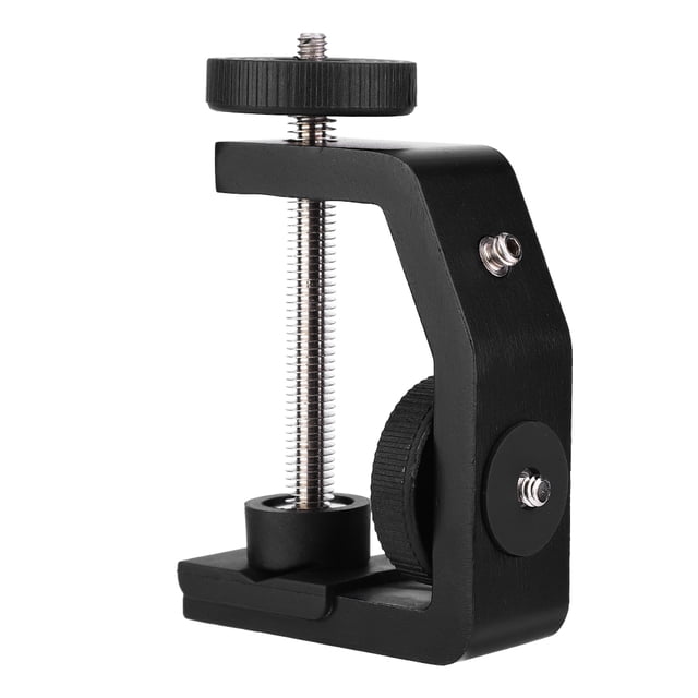 Universal Aluminum C Type 1/4 Inch Desktop Mount Clip Clamp Stand for Camera Tripod Ball Head
