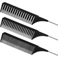 thumbnail image 4 of Set Of Highlighter Combs In Different Sizes - Hair Highlighter Comb With Metallic Zirconium (black), 4 of 4