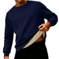 thumbnail image 2 of Men's Sherpa Lined Crewneck Sweatshirts Fleece Pullover Casual Basic Thermal Shirts Winter Clothes, 2 of 4