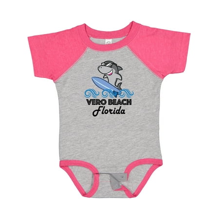 

Inktastic Vero Beach Florida Vacation Funny Shark Gift Baby Boy or Baby Girl Bodysuit