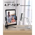 thumbnail image 5 of 2 in 1 Kitchen Cabinet Tablet Holder, Wall Mount Desktop Stand for ipad 12.9 Aluminum Alloy Metal Adjustable Multiangle Foldable Universal Phone Tablet Bracket Cooking Table Counter Top (Black), 5 of 10
