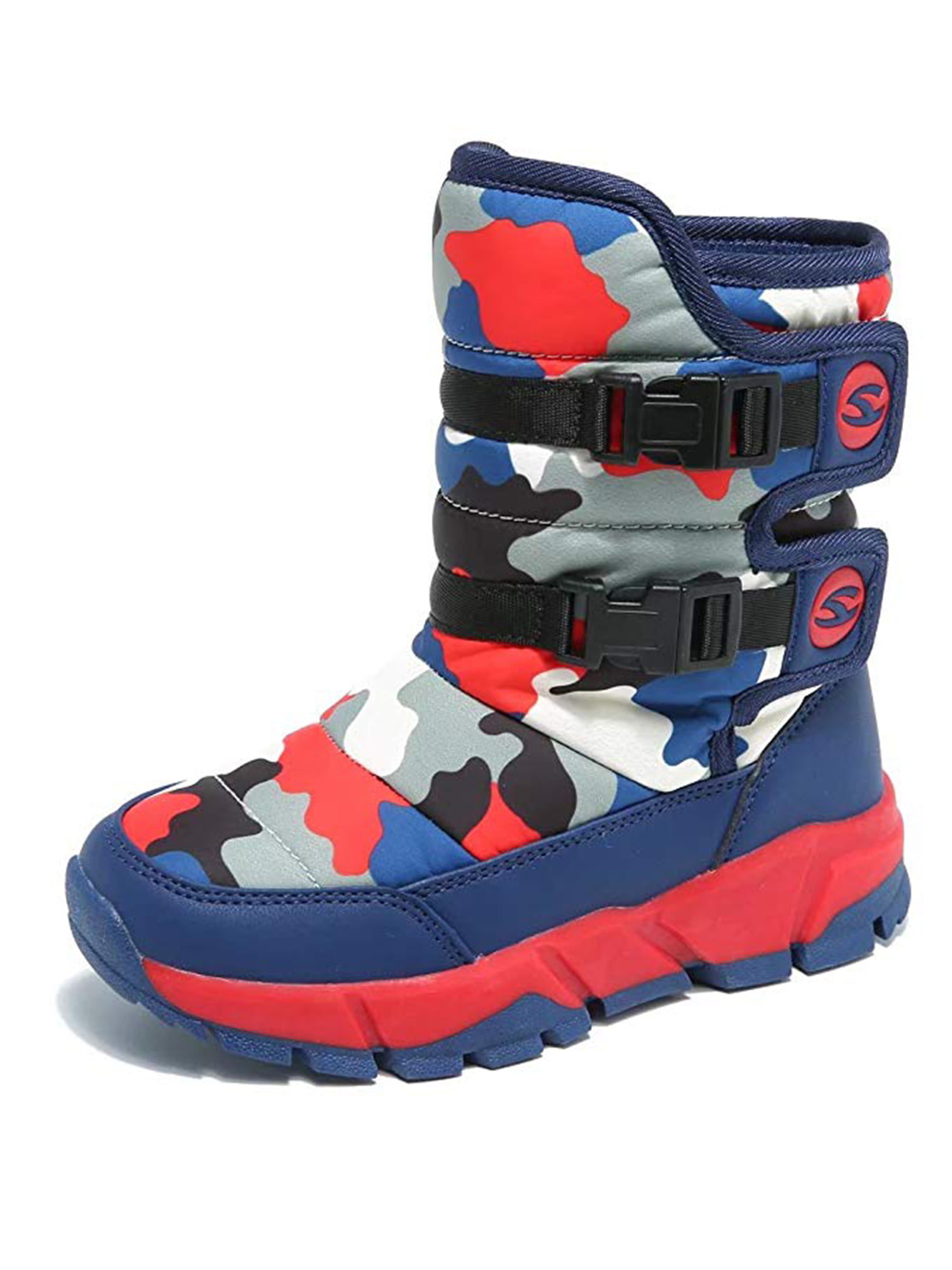 Boys Snow Boots Winter Waterproof Slip Resistant Cold Weather Shoes ...