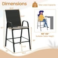 thumbnail image 3 of Gymax 4PCS Outdoor Bar Stools 29'' Fabric Bar Height Stools w/ Armrests & Footrest Black, 3 of 10