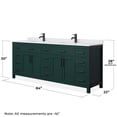 thumbnail image 5 of Wyndham Collection Beckett 84" Wood Double Bathroom Vanity in Green/Matte Black, 5 of 6