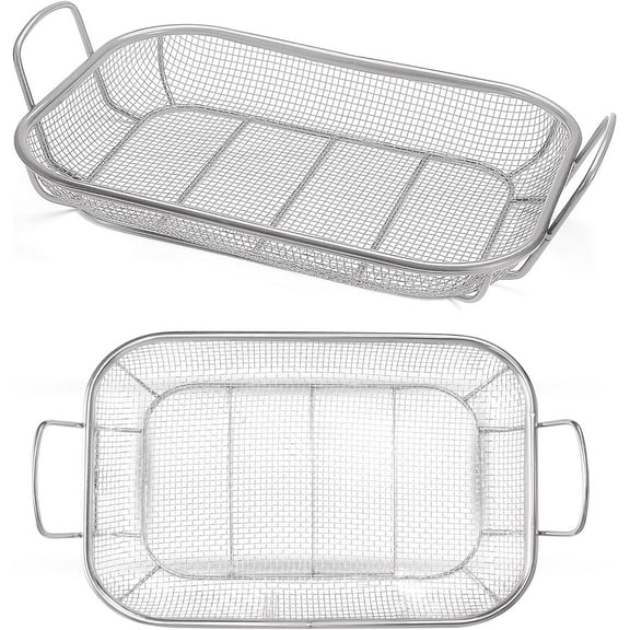 Homi Styes Grill Baskets for Outdoor Grill – 15 x 11-inch Vegetable Grill Basket – Grill Vegetable Basket with Handles – Rustproof Stainless Steel Mesh Veggie Grilling Basket
