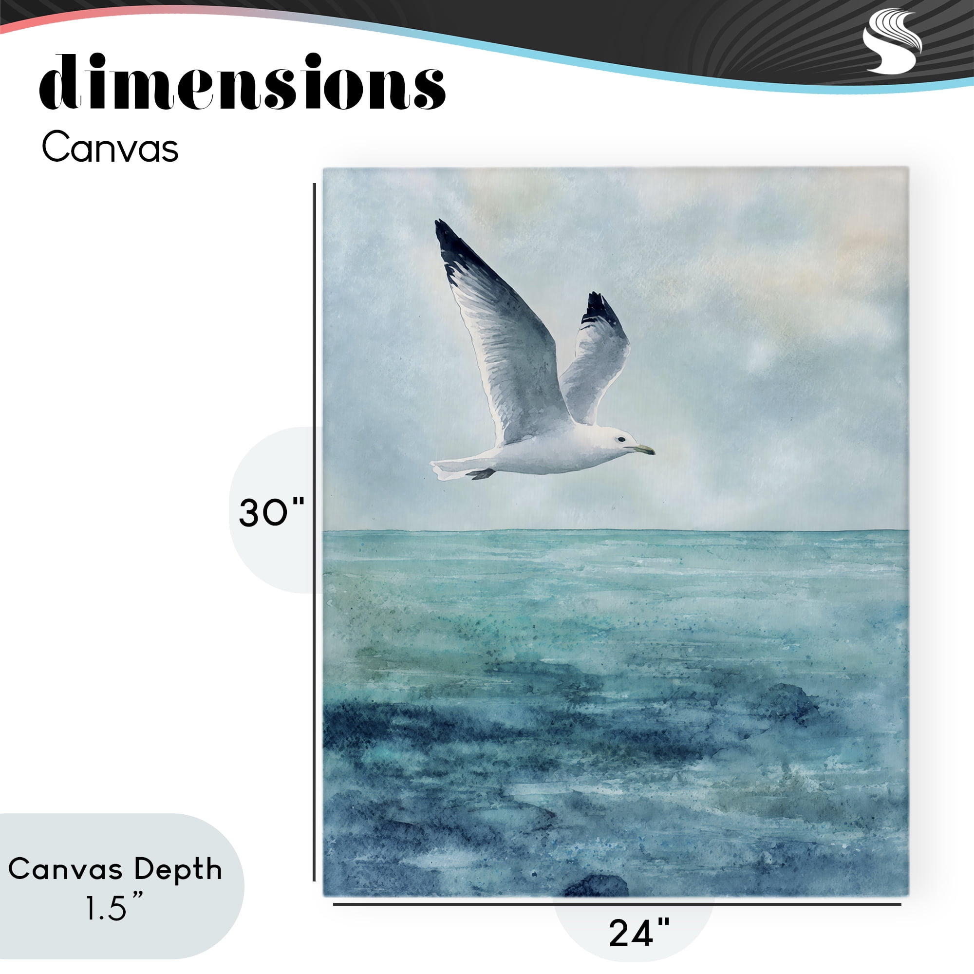 Stupell Industries Seagull With Black Tips Canvas Wall Art, design by Franklyn Gregory