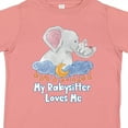 thumbnail image 4 of Inktastic My Babysitter Loves Me Cute Elephants Clouds Moon and Stars Boys or Girls Toddler T-Shirt, 4 of 5