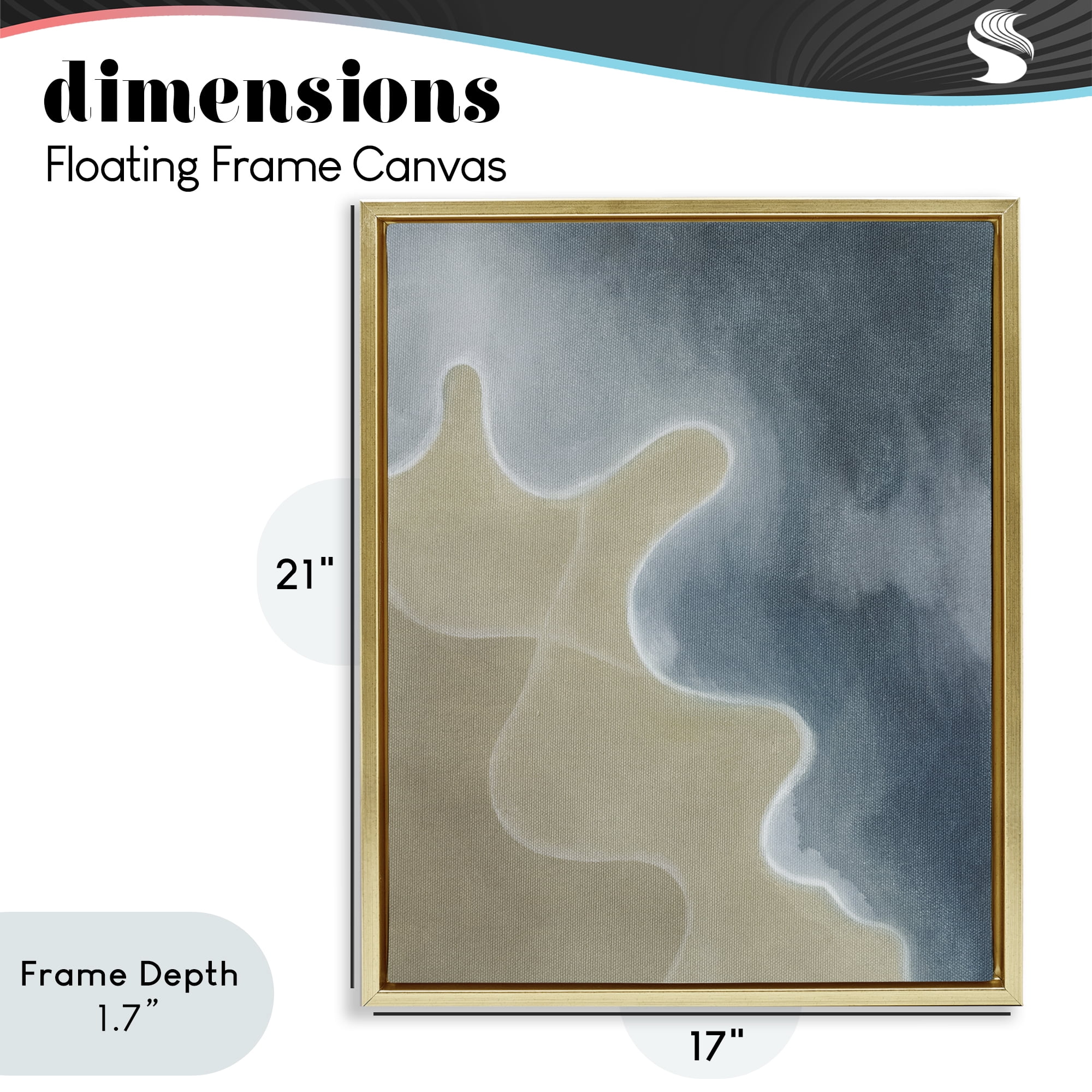 Stupell Industries Turning The Tides Contour Gold Framed Floater Canvas Wall Art, design by Grace Popp