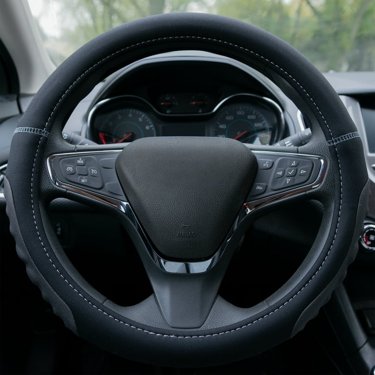 2Air Microban Antimicrobial Steering Wheel Cover Black and Gray