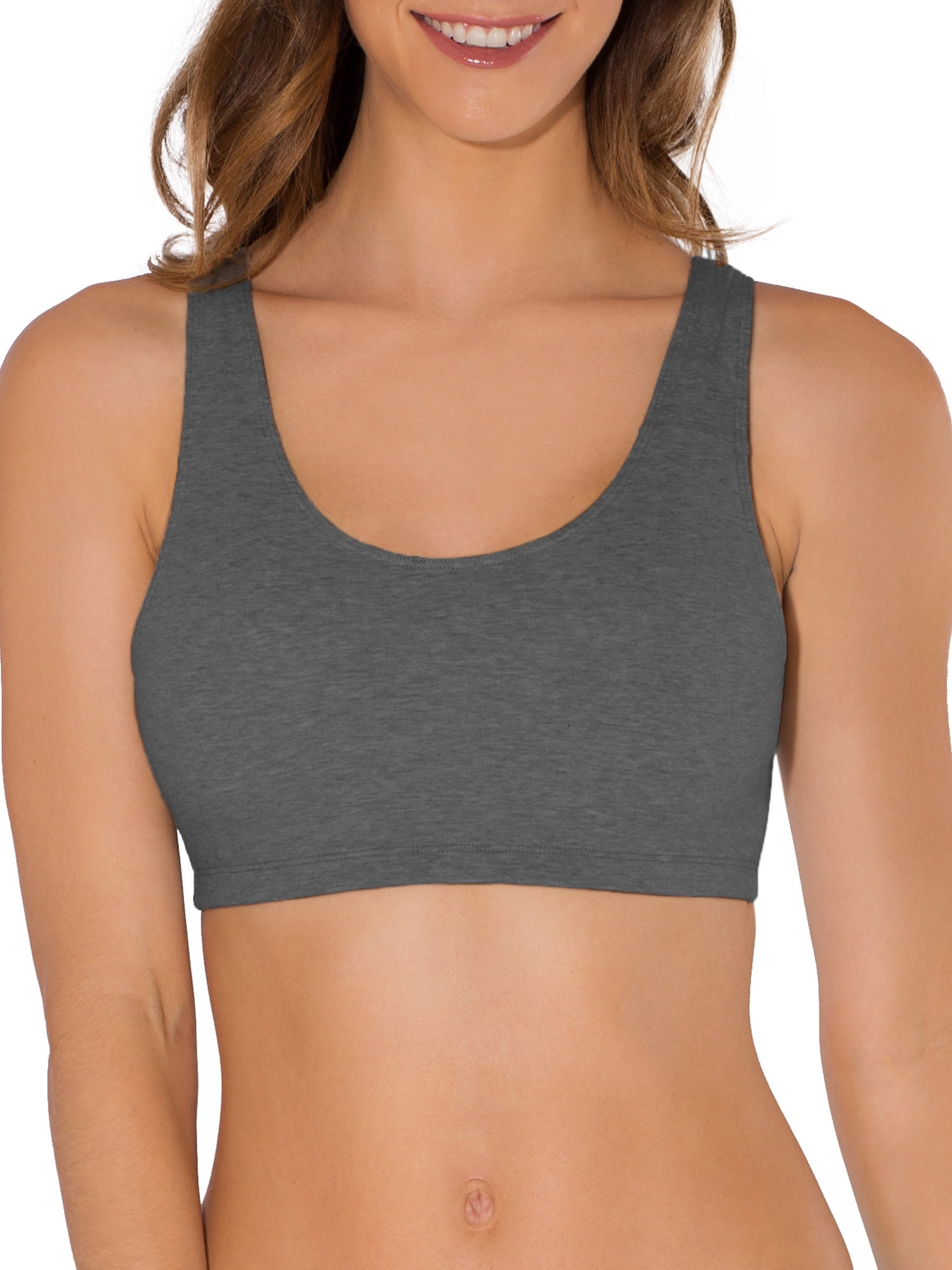 Fruit of the Loom Women's Racerback Style Cotton Sports Bra, 3-Pack, Style-9012