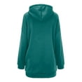 thumbnail image 6 of Glonme Loose Fit Hooded Jacket Womens Casual Pockets Zip up Hoodies Tunic Sweatshirt Plus Size Long Hoodie Jacket Green S, 6 of 6