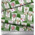 thumbnail image 2 of Soimoi Moss Georgette Fabric Leaves & Flower Floral Print Fabric by The Yard 42 Inch Wide, 2 of 3