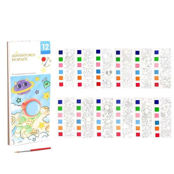 Libro De Acuarelas Y Colores Para Niños Mess Blocs De Pintura Activados Por Agua Bloc De Dibujo Portátil Con Colores Lavables Incorporados Set De Arte Para Niños Y Aprendizaje