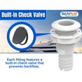thumbnail image 4 of SEAFLO 3/4” White Thru-Hull Fitting with Check Valve – High-Impact Polypropylene + Glass-Filled Nylon – UV-Resistant, Marine-Grade Design – 4-Year Warranty (2-Pack), 4 of 5