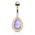 thumbnail image 5 of Belly Ring with Illuminating Stone Teardrop Shield and Illuminating Stone 14g, 5 of 12