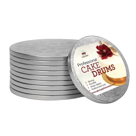 Cake S.O.S 10 inches Silver Round Cake Drum Board, 1/2″ Thick, (6-Pack)