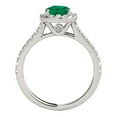 thumbnail image 3 of Mauli Jewels Rings for Women 1.10 Carat Diamond And Emerald Ring 4-prong 14k White Gold, 3 of 6