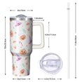 thumbnail image 2 of 40 Oz Halloween Tumbler with Handle and Straw, Skeleton Haunted Cat Travel Cup, Halloween Birthday Gifts for Women Adults Teenagers, 2 of 5