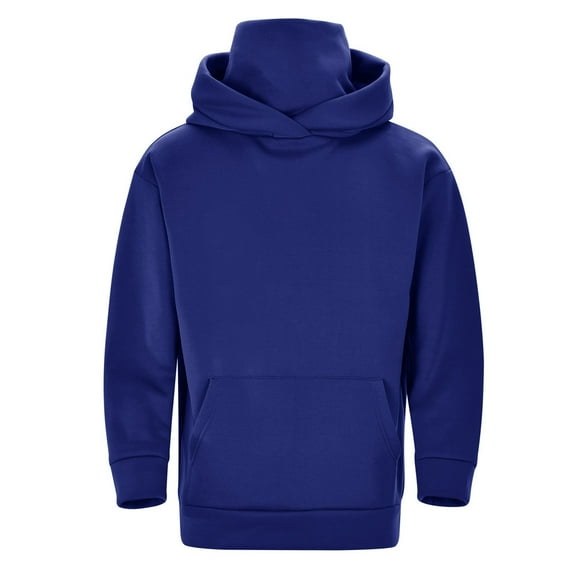 MELDVDIB Mens Turtleneck Hoodies Soft Oversized Long Sleeve Hooded Sweatshirts Holiday Fashion Casual Solid Color Stretch Comfy Warm Pullover Tops with Pocket Blue L