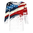 thumbnail image 5 of Lorytime 4th of July Outfits for Women Patriotic Graphic Tops Red White and Blue Wear 3/4 Sleeve Holidays Clothes 5XL, 5 of 5