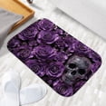 thumbnail image 6 of 1pc Purple Roses and Silver Skull Absorbent Non-Slip Bathroom Thickened Flannel Rug Decor,Soft,Quick Drying,Suitable For Indoor/outdoor Use,Bathrooms,Bedrooms,Kitchens,Terrace,Laundry Rooms,16"x24", 6 of 9