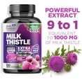 thumbnail image 6 of Milk Thistle Silymarin Marianum & Dandelion Root Liver Health Support - 9:1 Extract Liver Cleanse Detox & Repair Formula 1000mg Equivalent - Nature's Herbal Milk Thistle Supplements - 120 Capsules, 6 of 9