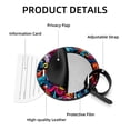 thumbnail image 4 of Graffiti 2pcs PU Leather Round Bag Tags Suitcase Handbag Tags with Privacy Cover and Name ID Tag for Travel Luggage, Handbags, Backpacks, School Bags, 4 of 6