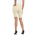 thumbnail image 4 of HDE Pull On Bermuda Shorts For Women Mid Rise 10" Inseam Shorts with Pockets Khaki - M, 4 of 6
