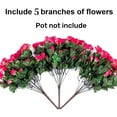 thumbnail image 3 of 5 Pcs Artificial Azalea for Outdoors Topboutique Fake Rhododendra Bush Faux Silk Flowers Bouquet UV Resistant Artificial Plant for Front Porch, Garden, Yard, Patio Decor (Rose Red), 3 of 6