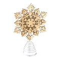 thumbnail image 1 of The Lakeside Collection Snowflake Tree Topper - Wooden Christmas Ornament with Carved Look, 1 of 5