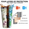 thumbnail image 3 of 16oz Tumblers Pioneer Flower and Butterfly Stainless Steel Vacuum Insulated Double Wall Travel Tumbler Cups Mug with Lid and Straw,Cleaning Brush for Coffee,Tea, 3 of 4